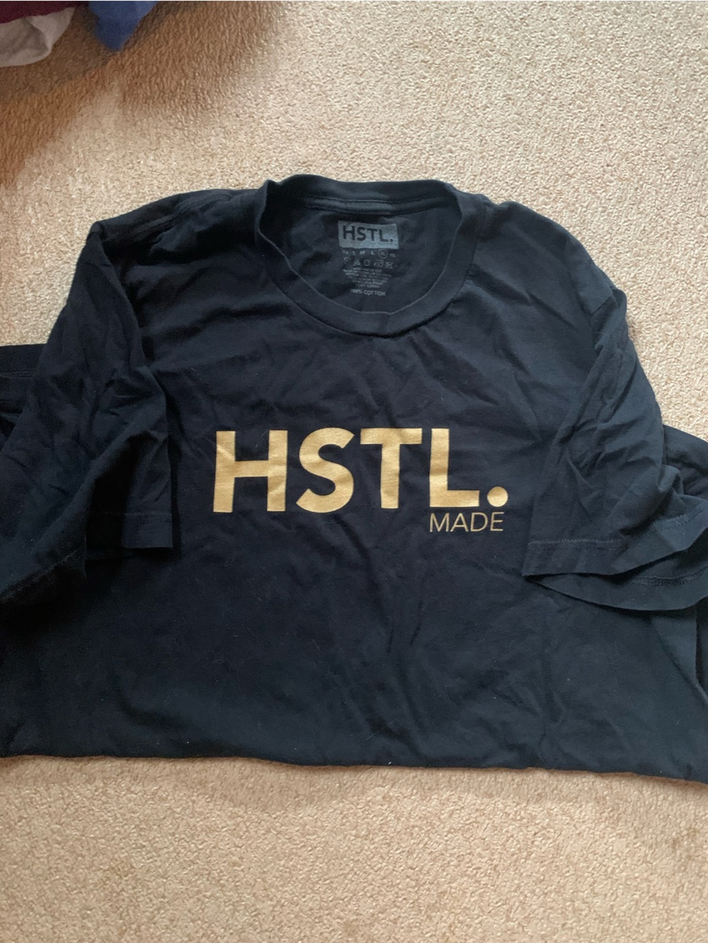 HSTL Made Black Tee with Gold Lettering